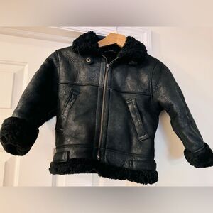 DAVOUCCI vintage leather & suede black coat measurements in pictures-No Size